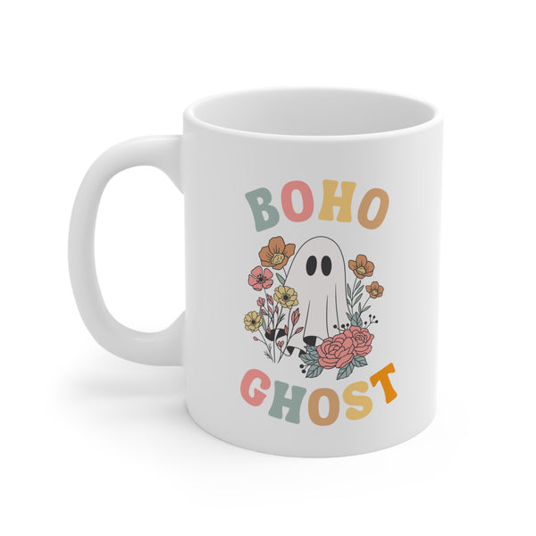 Boho Ghost Ceramic Mug, 11oz