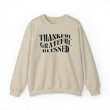 Thankful, Grateful, Blessed Sweatshirt, Sand