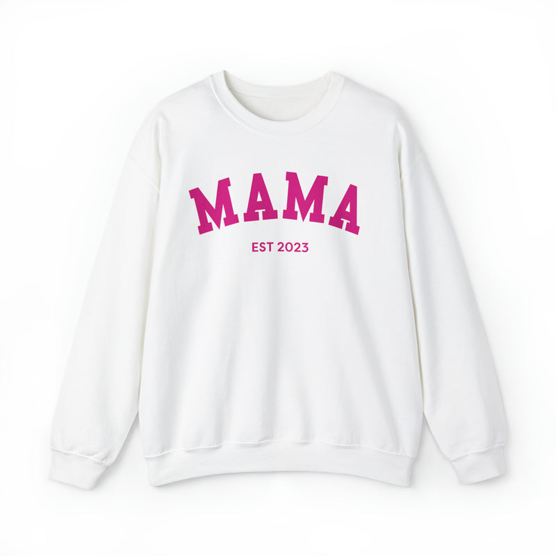 Mama Est. 2023 Varsity Sweatshirt, Pink