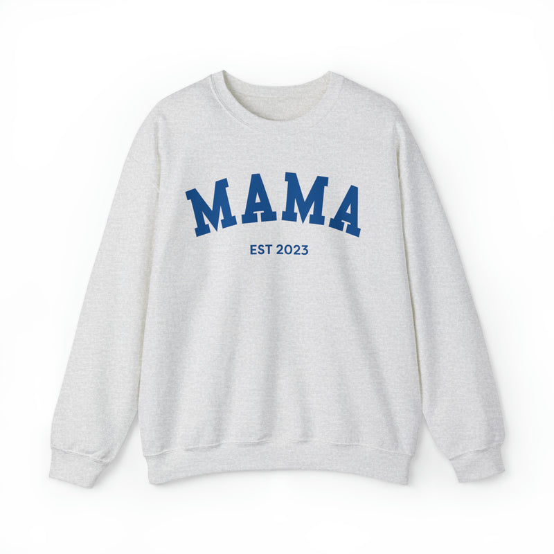 Mama Est. 2023 Varsity Sweatshirt, Blue